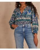 Elsa Bl Imp blauwe blouse