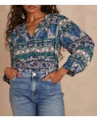 Elsa Bl Imp blauwe blouse