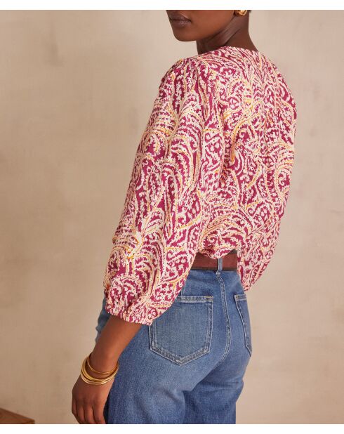 Blusa fucsia scura Sarah Bl Embroidery Imp