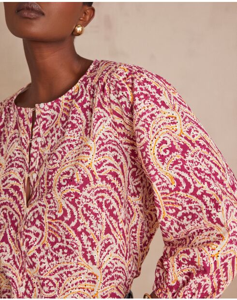 Blusa fucsia scura Sarah Bl Embroidery Imp