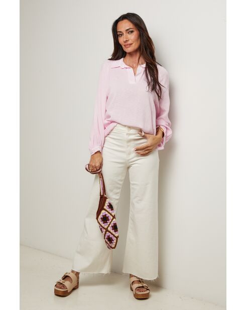 Top Yolina 100% Coton rose