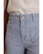 Luna hemelsblauwe broek met grote strepen