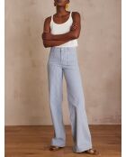 Luna hemelsblauwe broek met grote strepen