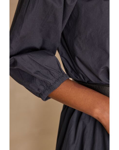 Choulder Bl Uni Charcoal Bluse