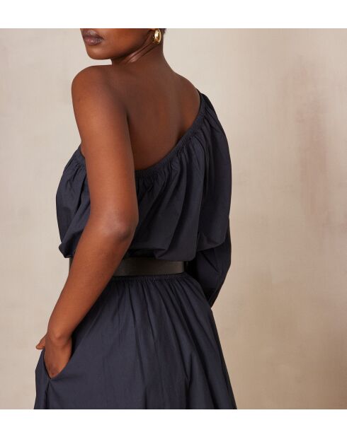 Choulder Bl Uni Charcoal Bluse