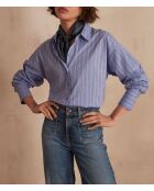 Blusa Petronille Ch de rayas azul cielo