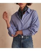 Blusa Petronille Ch de rayas azul cielo