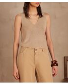 Samantha bis beigefarbenes Tanktop