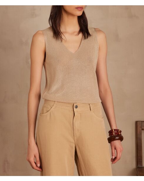 Samantha bis beigefarbenes Tanktop