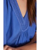 Taylor Bl Bluse mit hellindigofarbener Stickerei