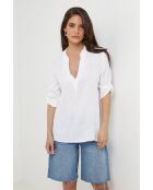 Maëlle Top aus 100% weißem Leinen