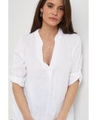 Maëlle Top aus 100% weißem Leinen