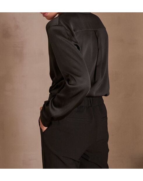 Carla Ch schwarze Satinbluse