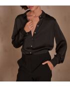 Carla Ch schwarze Satinbluse