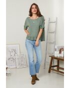 Top caqui Camélia 100% lino