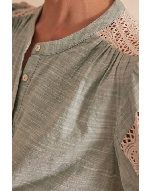 Blusa Cathel Bl Ricamo alla menta