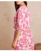 Sun Bl Hellrosa Bluse mit Blumendruck