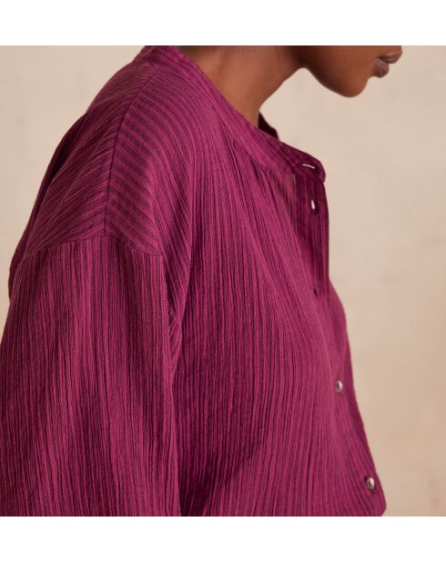 Sigrid Bl Dunkelfuchsiafarbene Streifenbluse