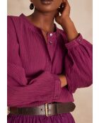 Sigrid Bl Dunkelfuchsiafarbene Streifenbluse