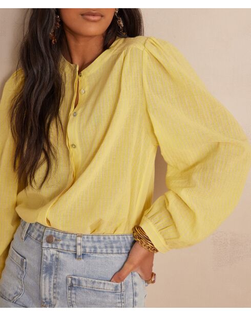 Saphir Bl Blouse met citroenstrepen