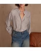 Berlioz Bl karierte Bluse in leicht gewaschener Farbe