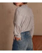 Berlioz Bl karierte Bluse in leicht gewaschener Farbe