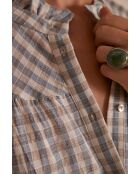 Berlioz Bl karierte Bluse in leicht gewaschener Farbe