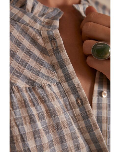 Berlioz Bl karierte Bluse in leicht gewaschener Farbe