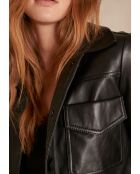 Blouson en cuir Donna noir