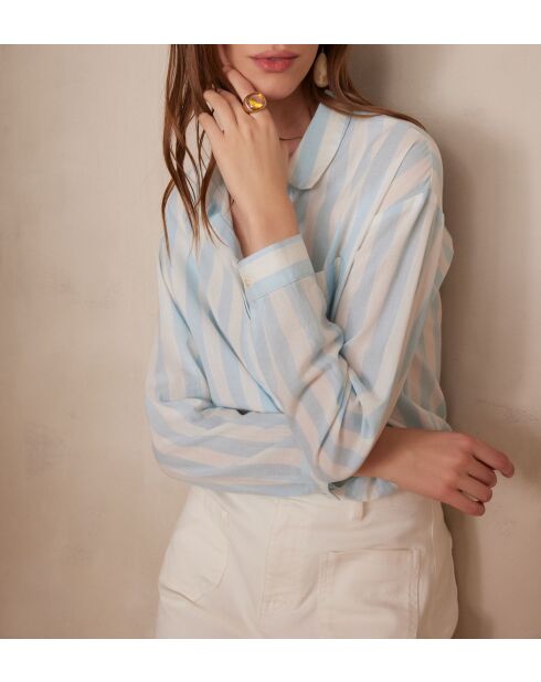 Marilou Ch großes hellsmaragdgrünes Streifenhemd