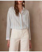 Marilou Ch großes hellsmaragdgrünes Streifenhemd