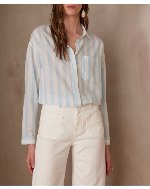 Marilou Ch großes hellsmaragdgrünes Streifenhemd