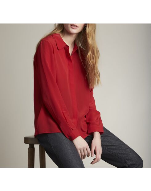 Maelle CH rotes Seidenhemd