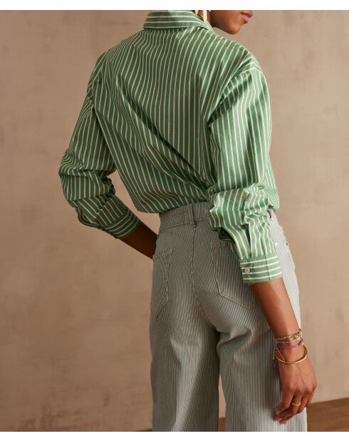 Chemisier Preston Ch rayure vert anglais