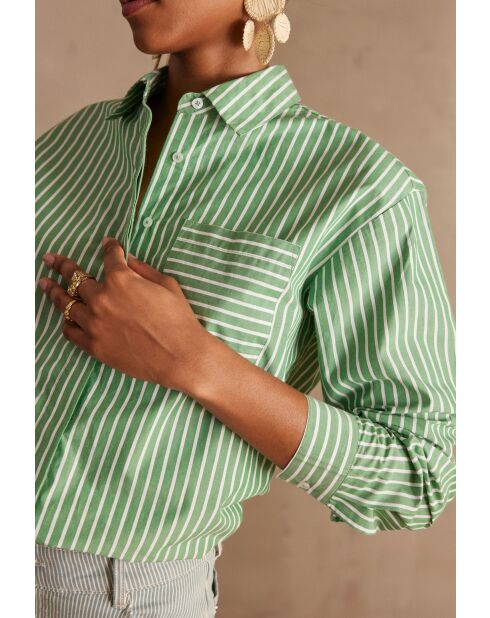 Chemisier Preston Ch rayure vert anglais