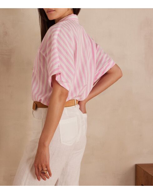 Blusa Sunset Ch de rayas rosa claro