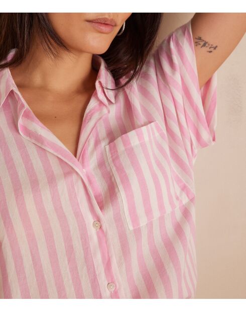 Blusa Sunset Ch de rayas rosa claro