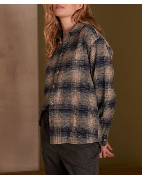 Chemisier Elie Ch carreaux encre