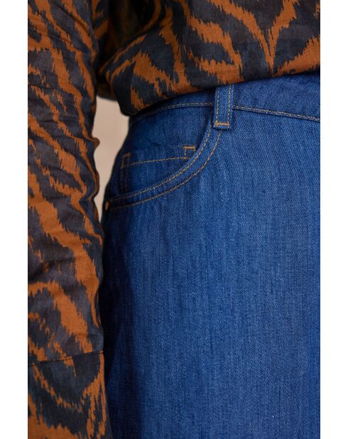 Dunkelindigofarbene Hose Sandy bis mit weitem Bein