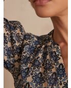 Celia Bl Bluse mit leicht gewaschenem Aufdruck