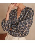 Celia Bl Bluse mit leicht gewaschenem Aufdruck