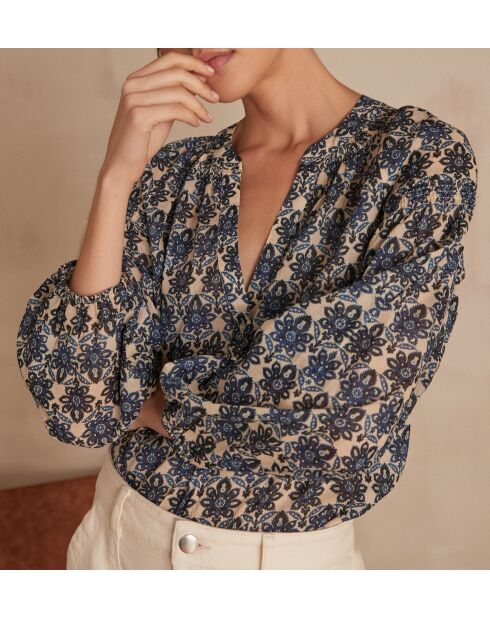 Celia Bl Bluse mit leicht gewaschenem Aufdruck