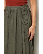 Jupe Tessy 100% Lin kaki