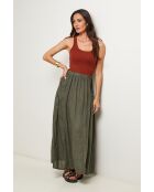 Jupe Tessy 100% Lin kaki