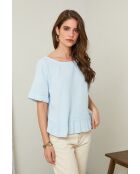 Top Camélia 100% Lin ciel