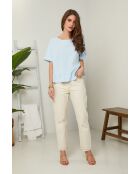 Top Camélia 100% Lin ciel