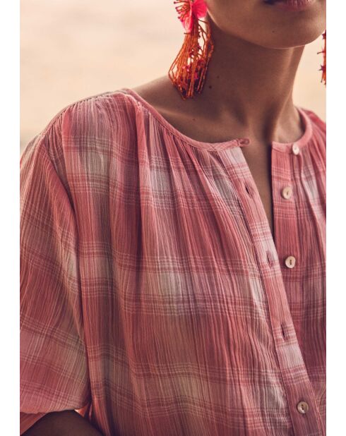 Camicetta scozzese Pomme Bl Coral