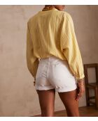 Prue Bl Ockerfarbene gestreifte Bluse