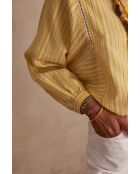 Prue Bl Ockerfarbene gestreifte Bluse