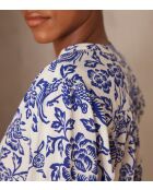 Bedruckte königsblaue Bluse Paddy Bl